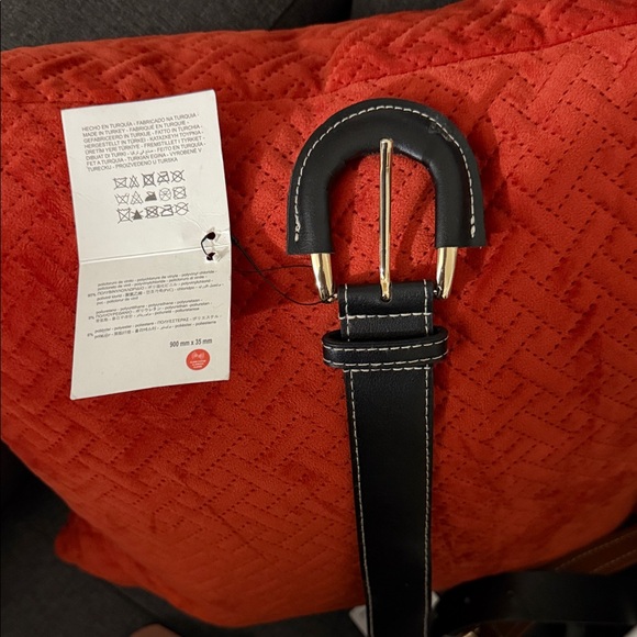Zara Accessories - Zara Black Belt with Gold Buckle
